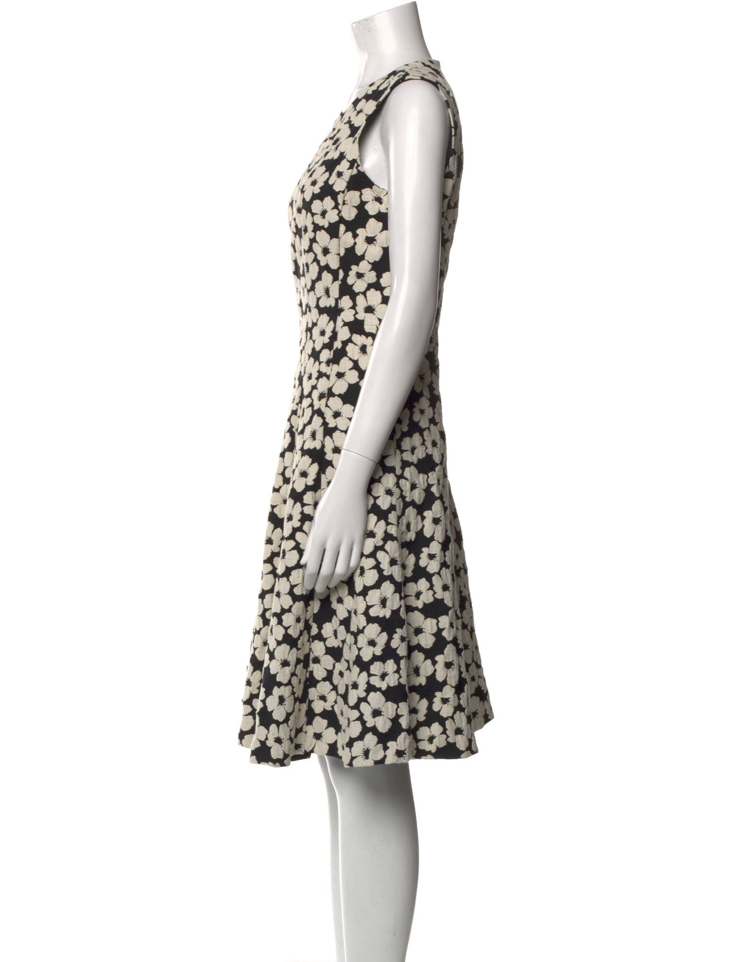 CH Carolina Herrera Floral Print Knee-Length Dress