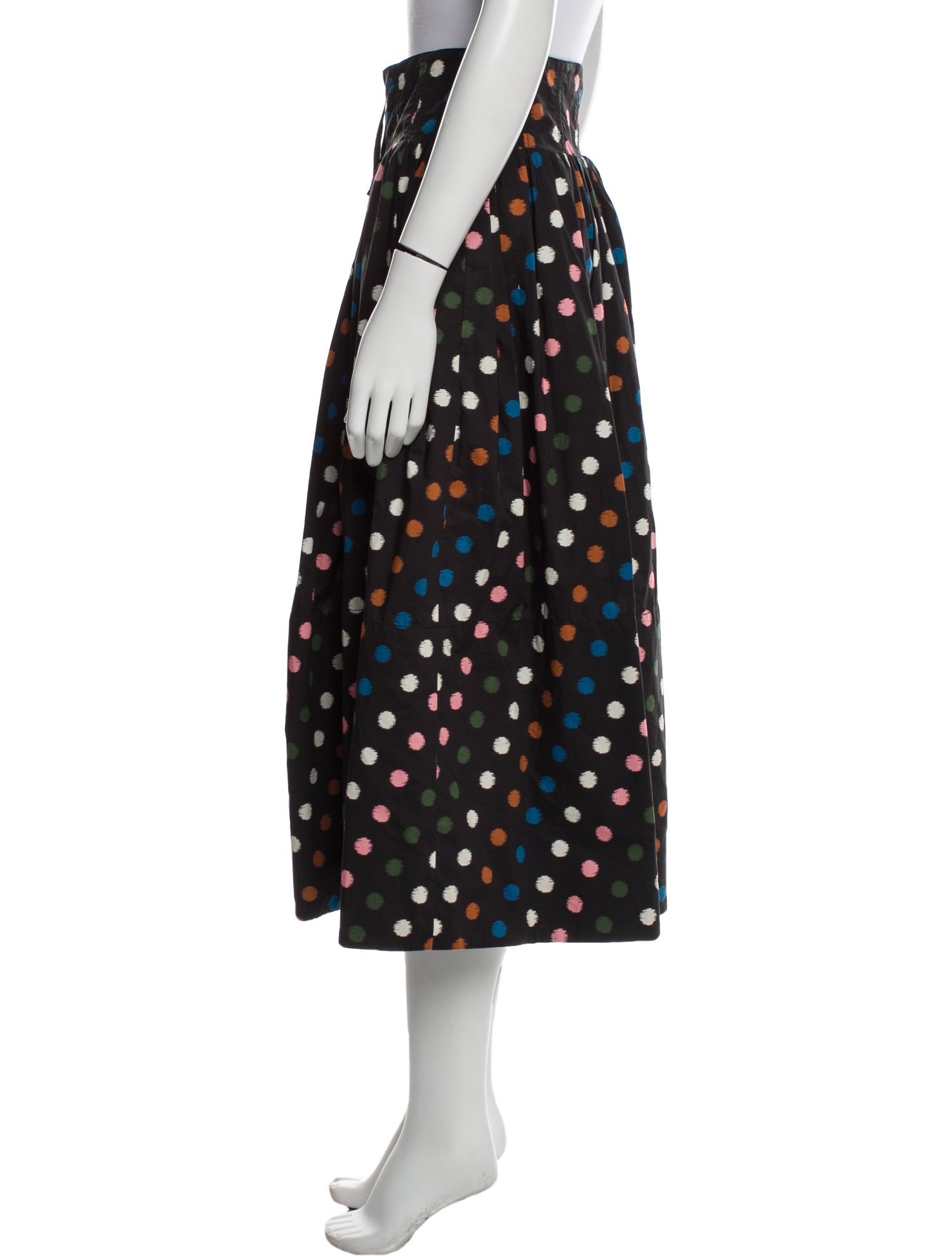 Carolina Herrera Polka Dot Print Midi Length Skirt