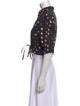 Carolina Herrera Polka Dot Print Mock Neck Crop Top