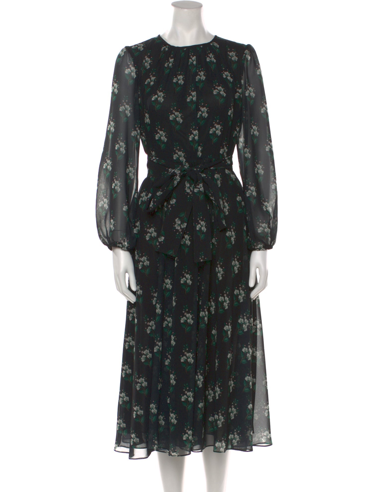 Carolina Herrera Floral Print Midi Length Dress