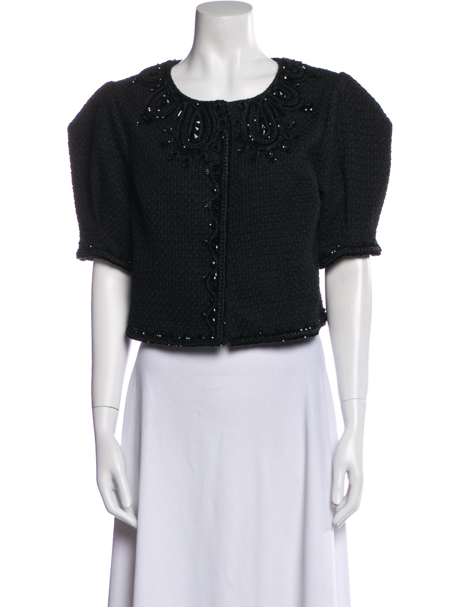 Carolina Herrera Tweed Pattern Evening Jacket