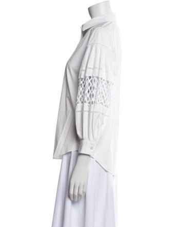 Carolina Herrera Three-Quarter Sleeve Button-Up Top