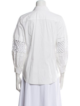 Carolina Herrera Three-Quarter Sleeve Button-Up Top