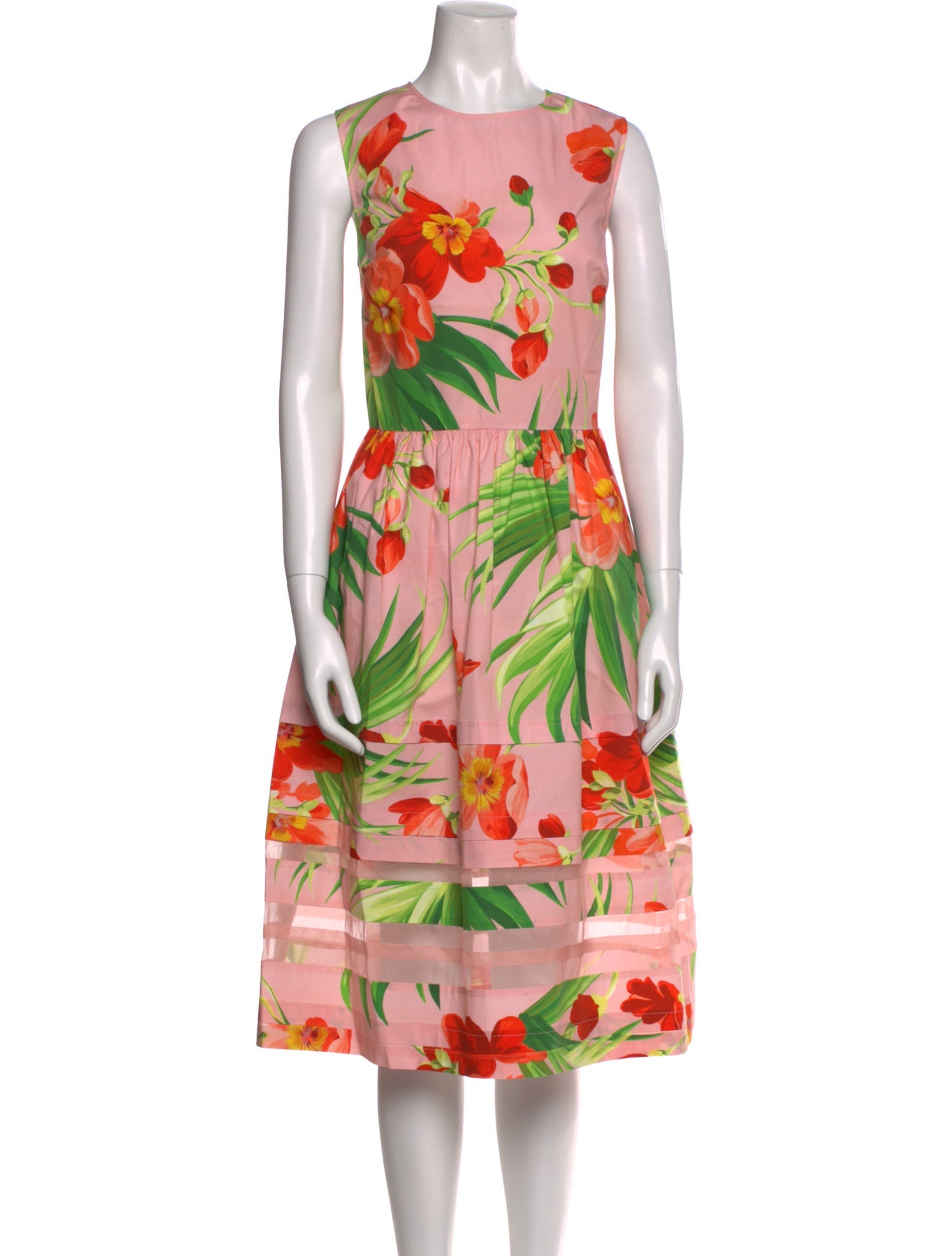 Carolina Herrera Floral Print Midi Length Dress