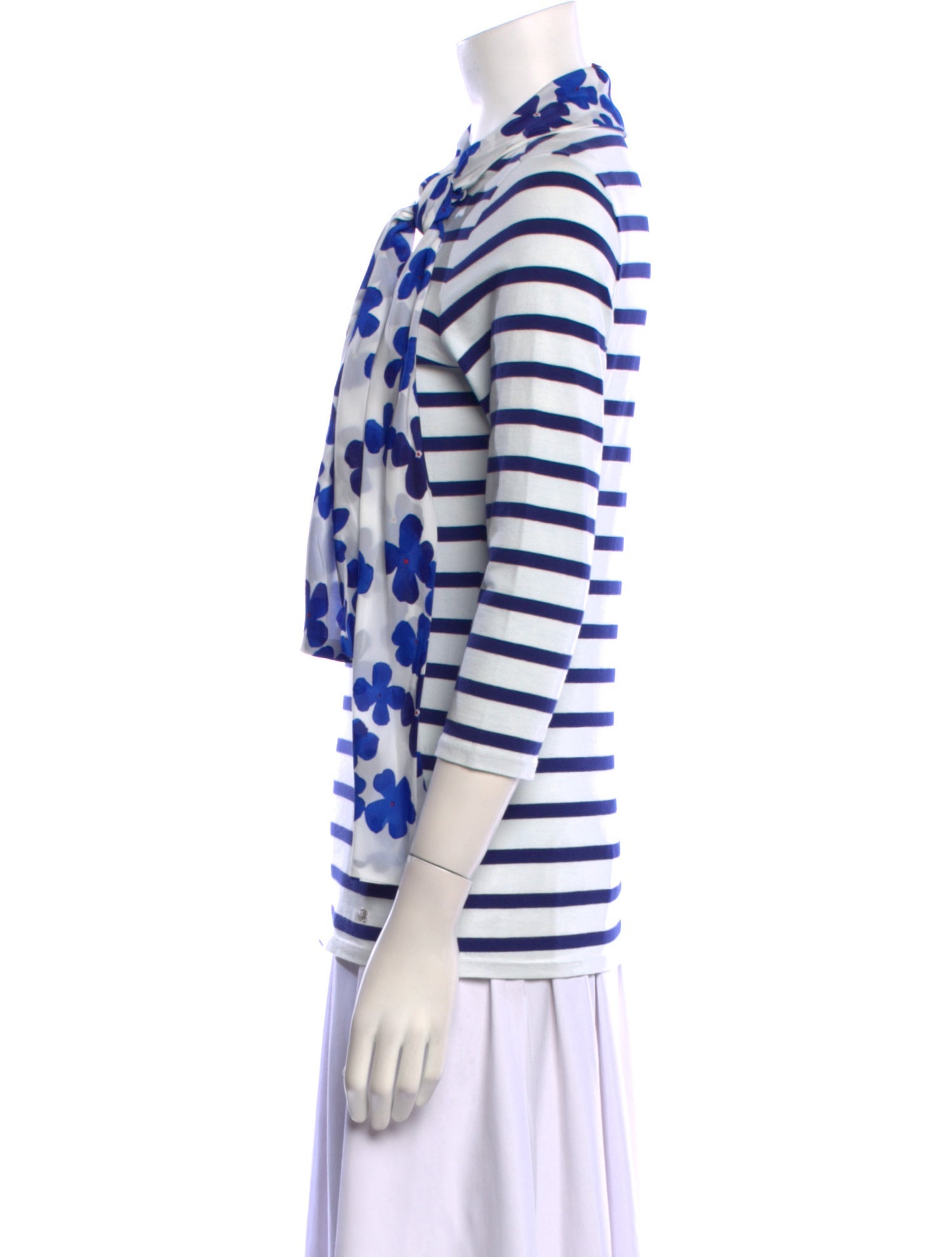 Carolina Herrera Striped Mock Neck Top