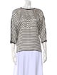 Carolina Herrera Striped Bateau Neckline T-Shirt