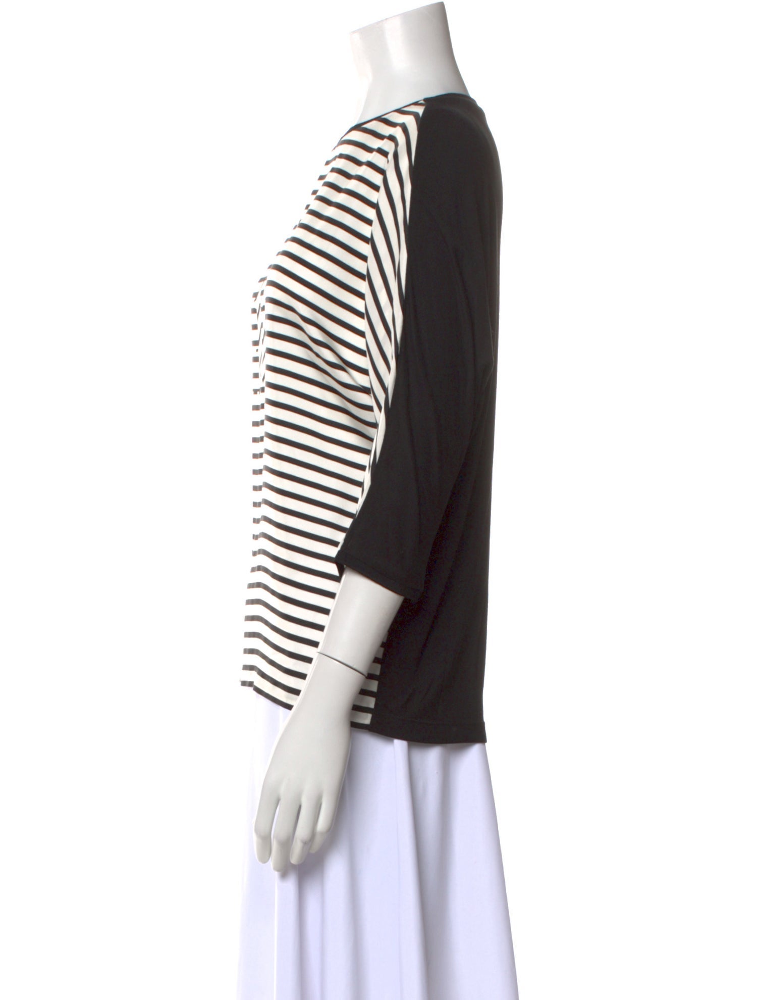 Carolina Herrera Striped Bateau Neckline T-Shirt