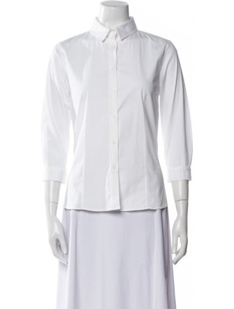 Carolina Herrera Three-Quarter Sleeve Button-Up Top