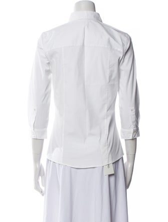 Carolina Herrera Three-Quarter Sleeve Button-Up Top