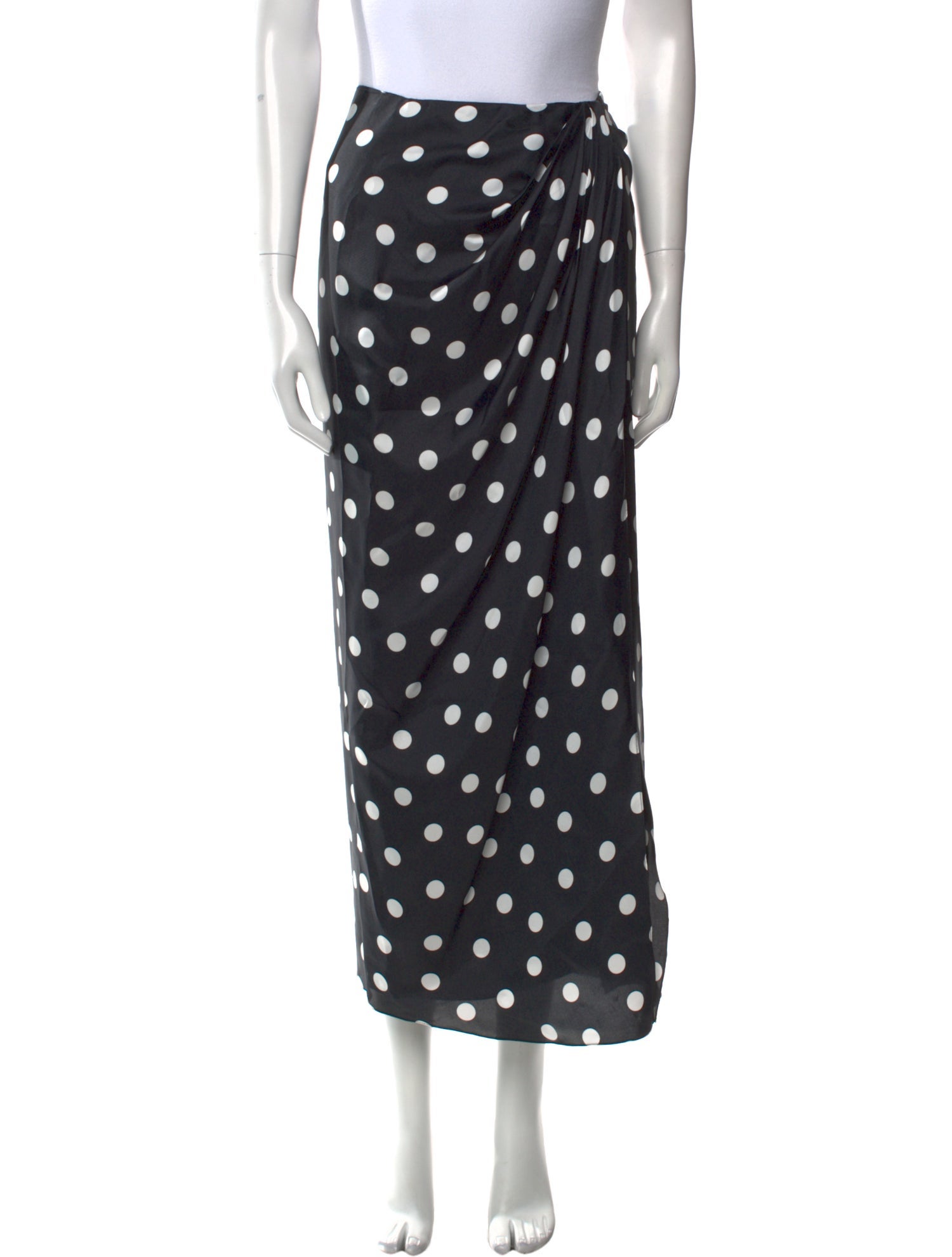 Carolina Herrera Polka Dot Print Midi Length Skirt