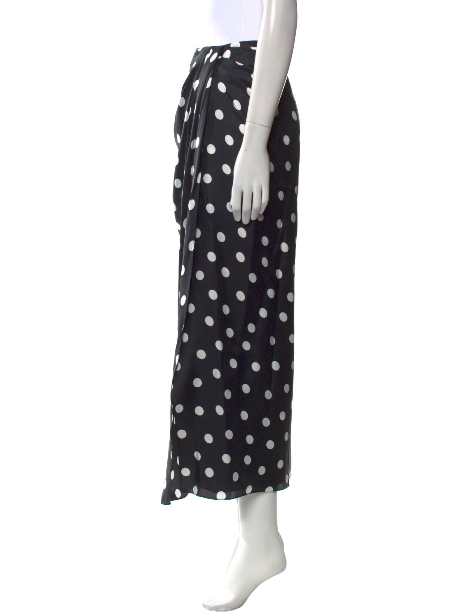 Carolina Herrera Polka Dot Print Midi Length Skirt