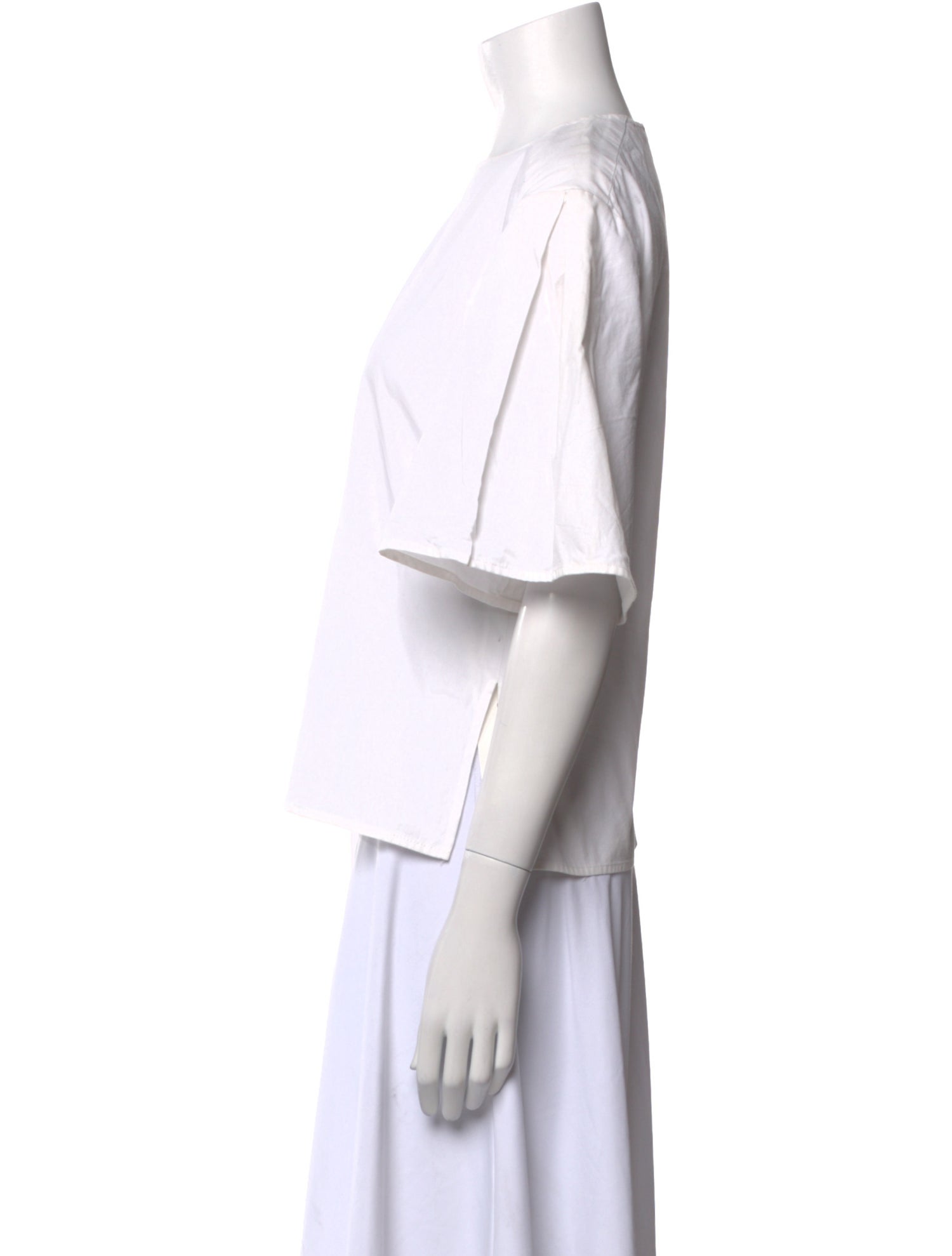 Carolina Herrera Scoop Neck Short Sleeve Blouse