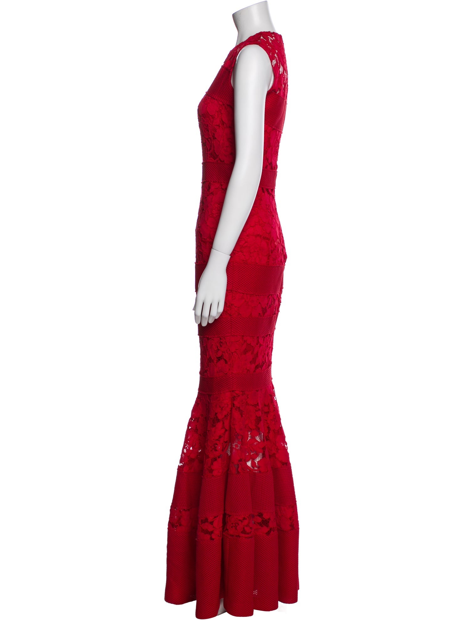 Carolina Herrera Lace Pattern Long Dress