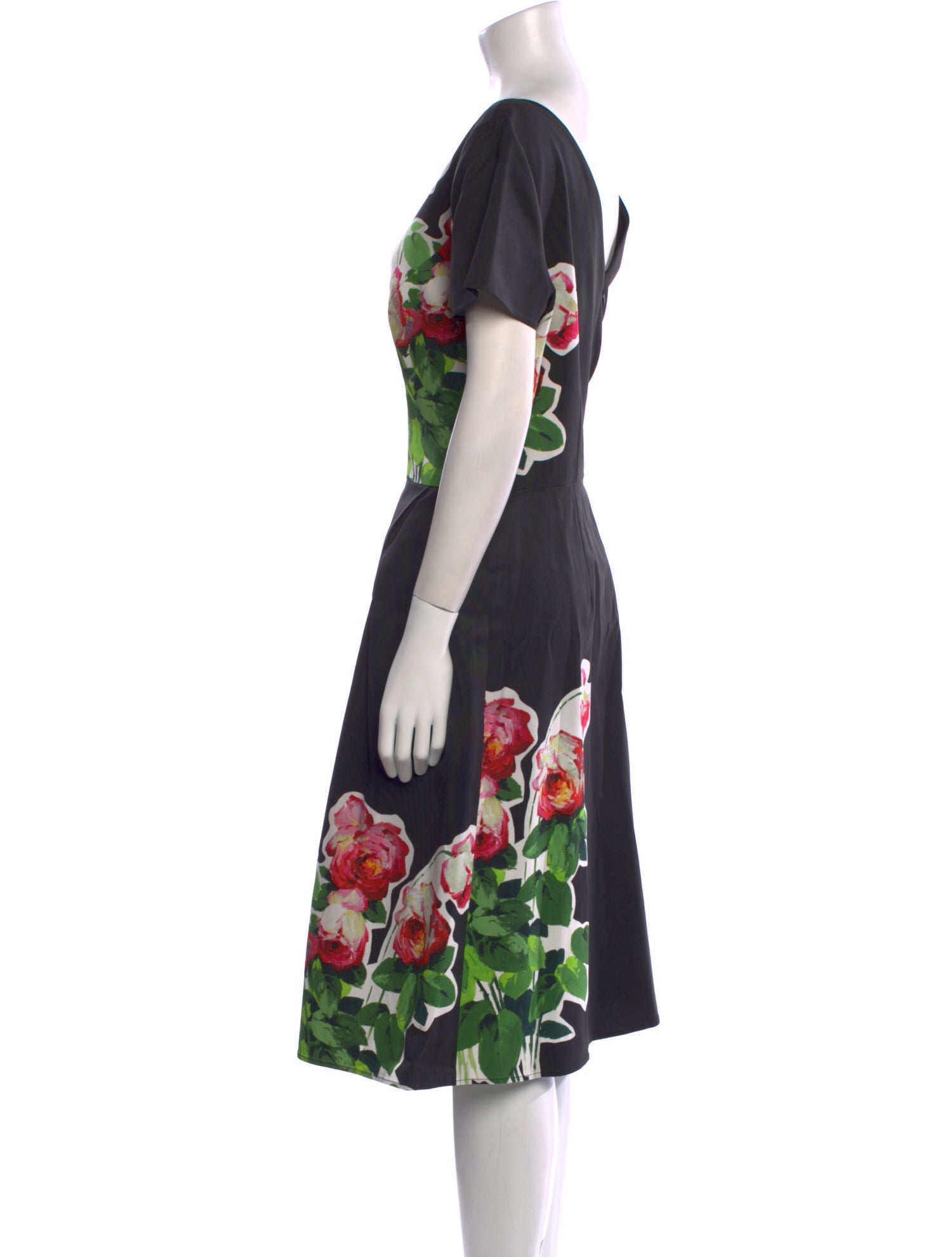 Carolina Herrera Floral Print Midi Length Dress