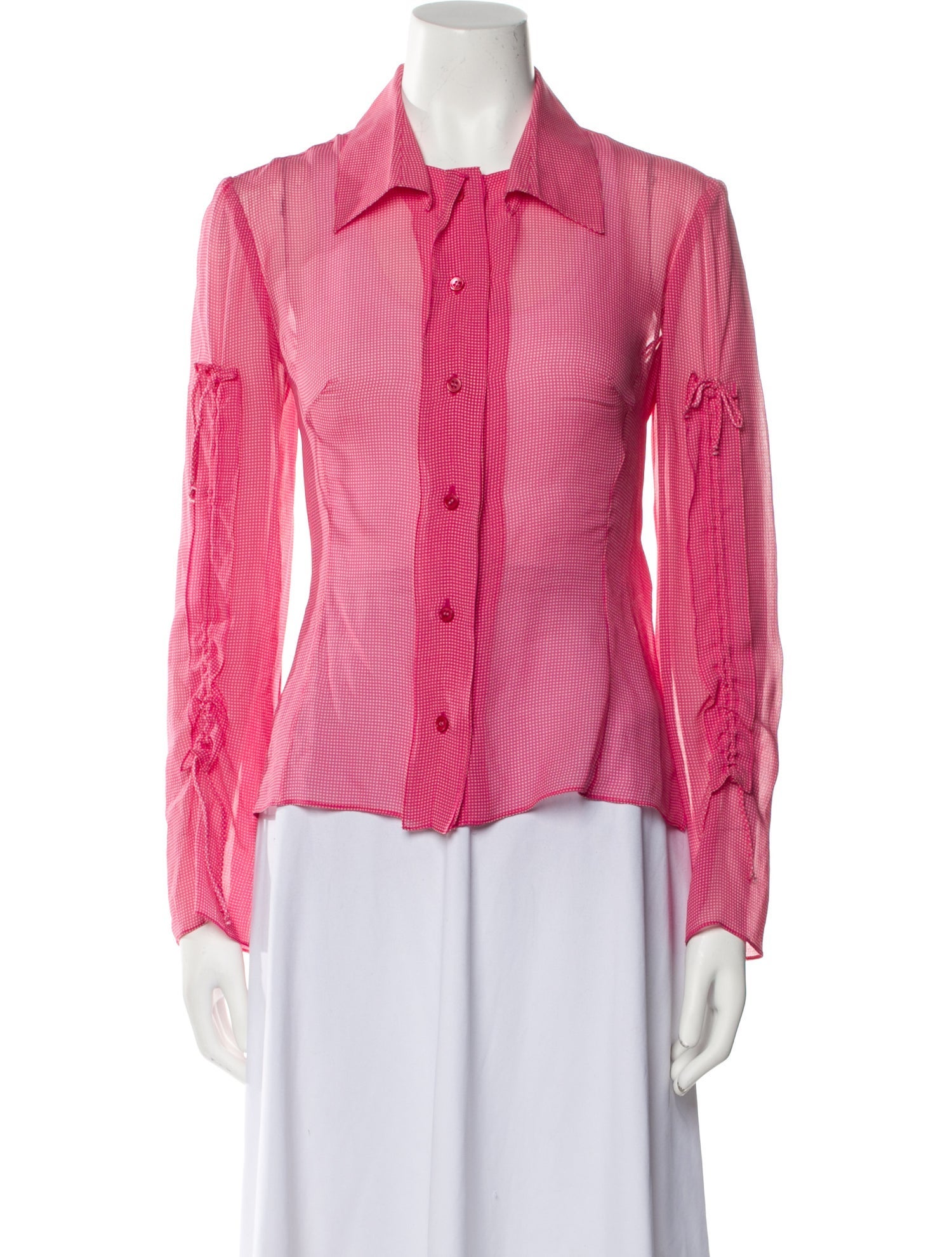 Carolina Herrera Silk Printed Button-Up Top