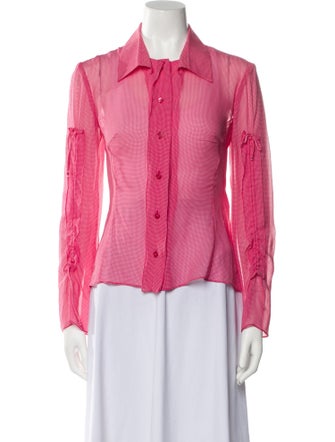 Carolina Herrera Silk Printed Button-Up Top
