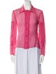 Carolina Herrera Silk Printed Button-Up Top