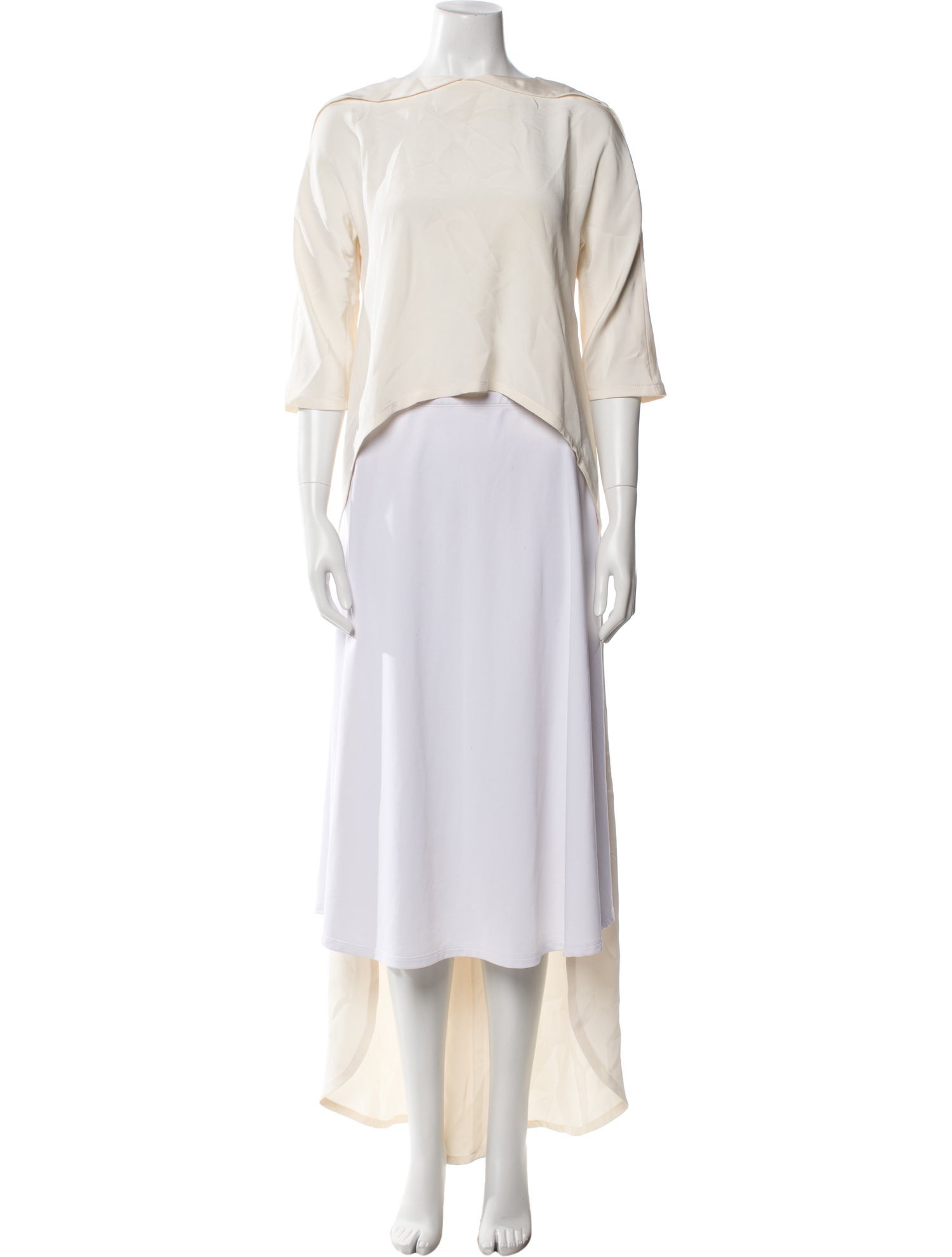 Carolina Herrera Off-The-Shoulder Three-Quarter Sleeve Crop Top