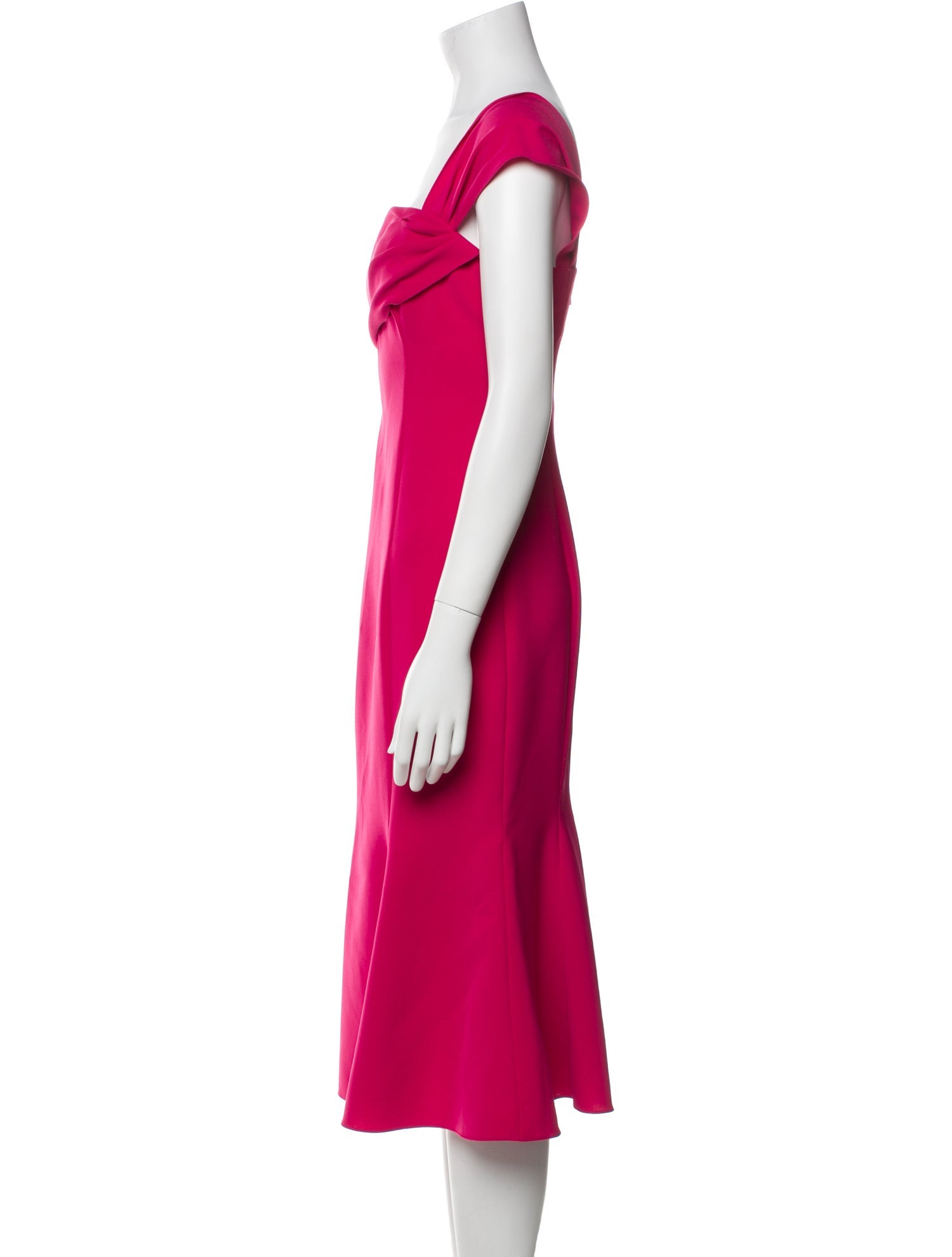 Carolina Herrera Square Neckline Midi Length Dress