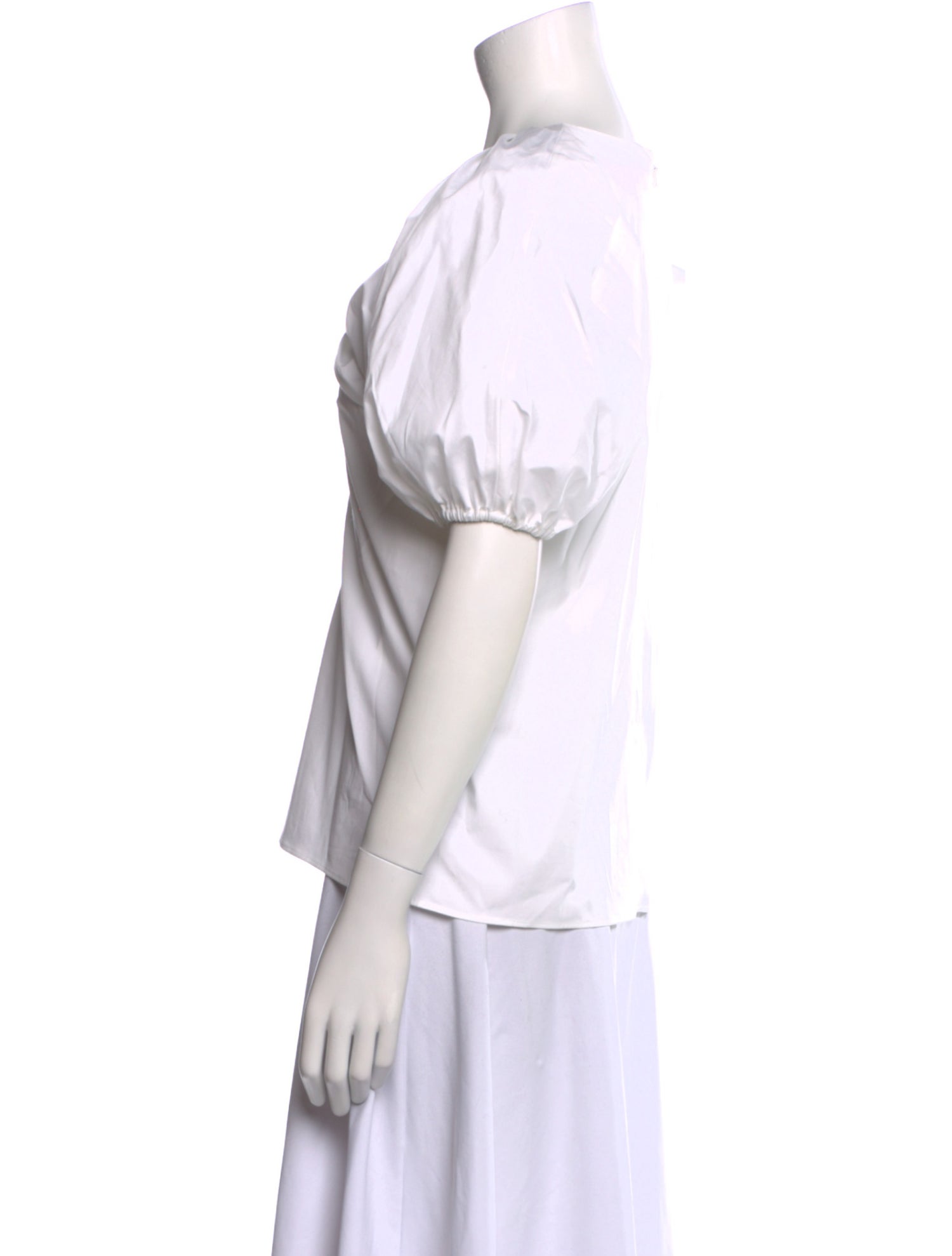 Carolina Herrera V-Neck Short Sleeve Blouse