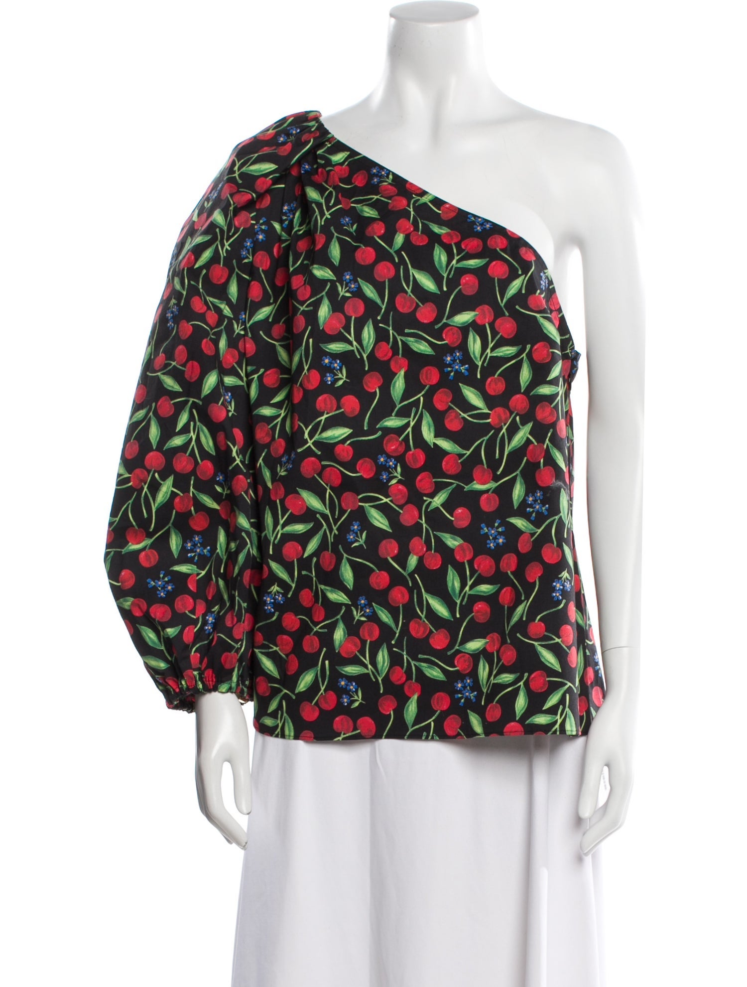 Carolina Herrera Floral Print One-Shoulder Blouse w/ Tags