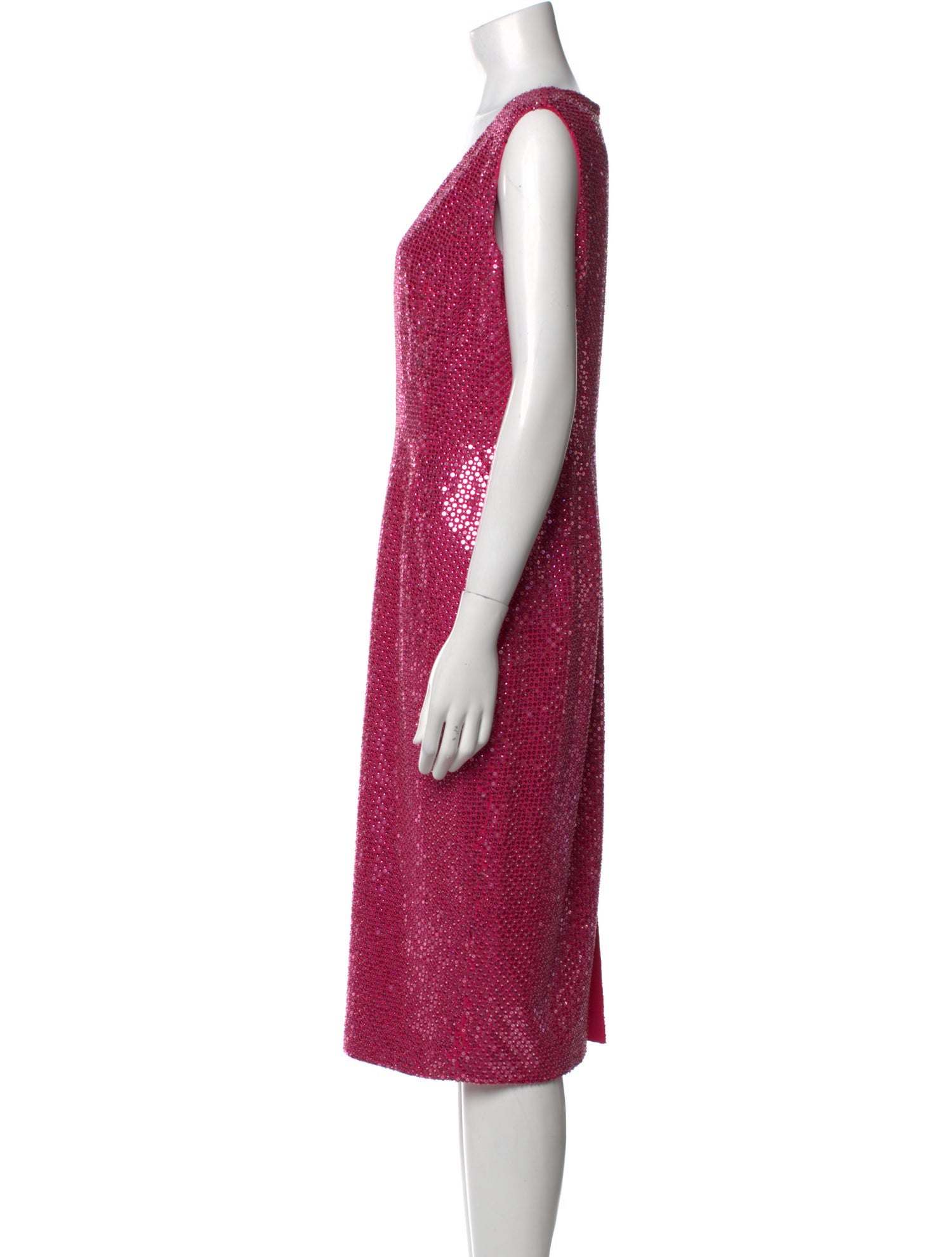 Carolina Herrera V-Neck Midi Length Dress