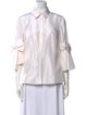 Carolina Herrera Silk Three-Quarter Sleeve Button-Up Top