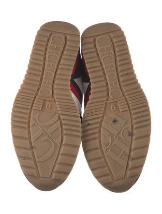 Carolina Herrera Canvas Colorblock Pattern Sneakers