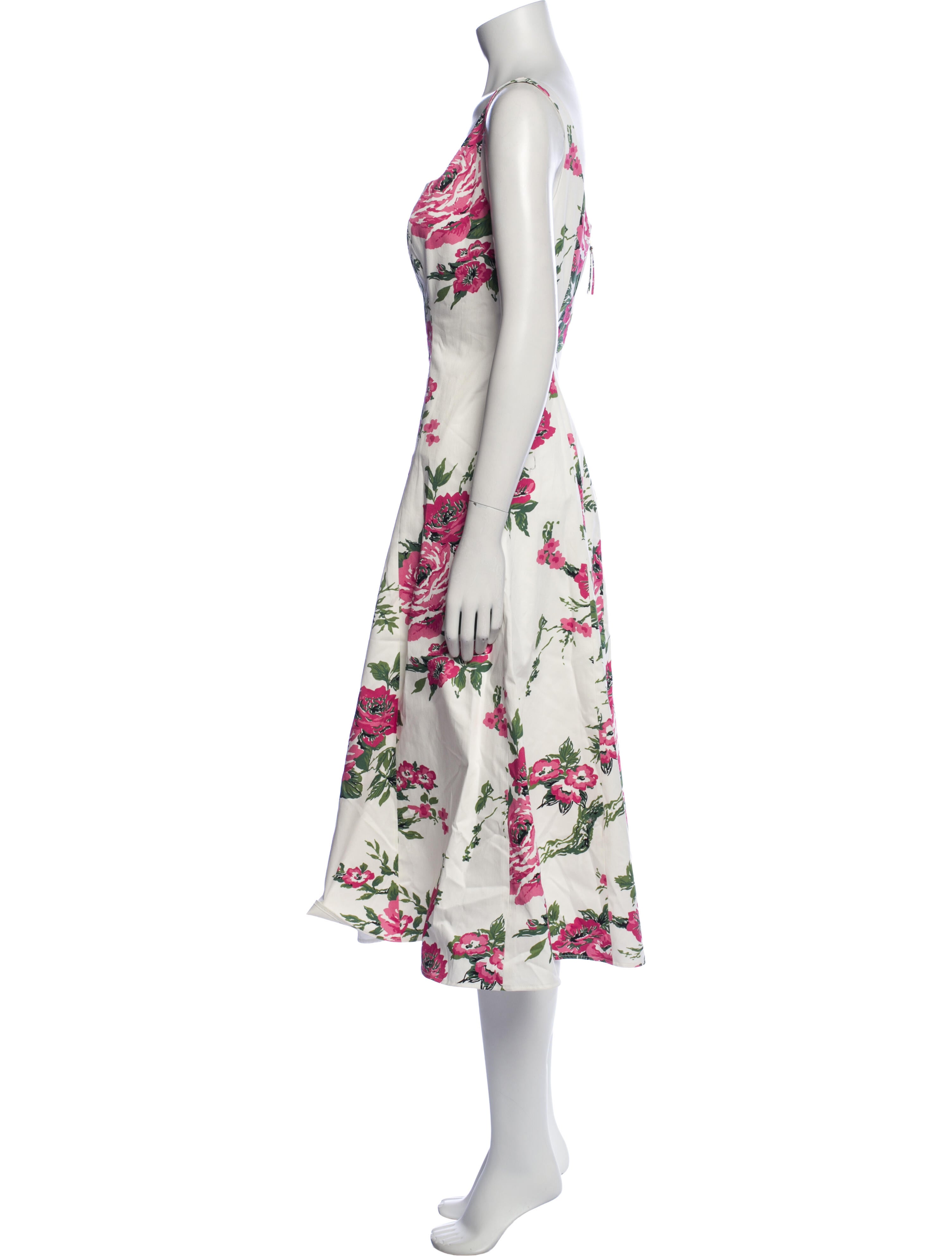 Carolina Herrera Floral Print Midi Length Dress w/ Tags