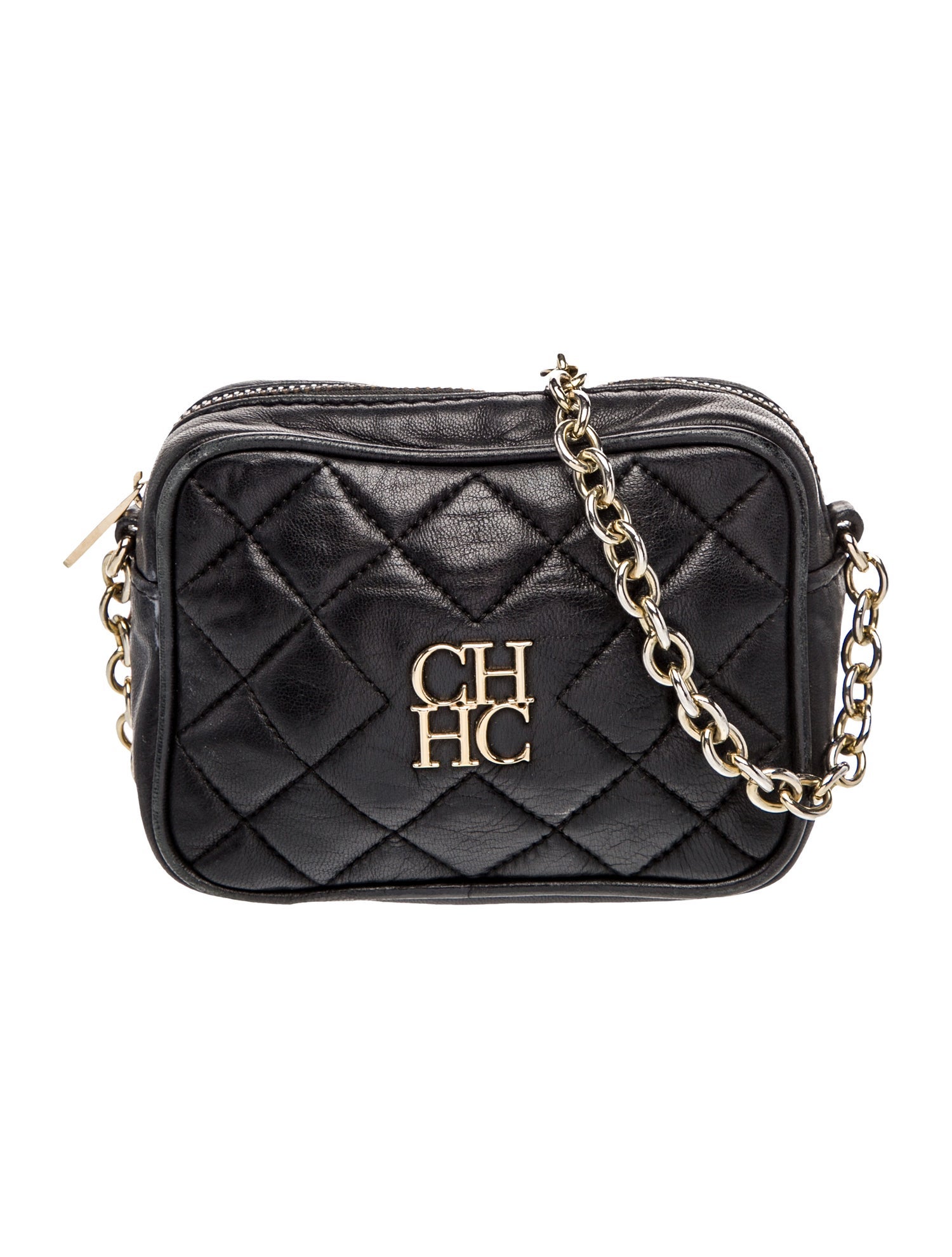 Carolina Herrera Leather Messenger Bag
