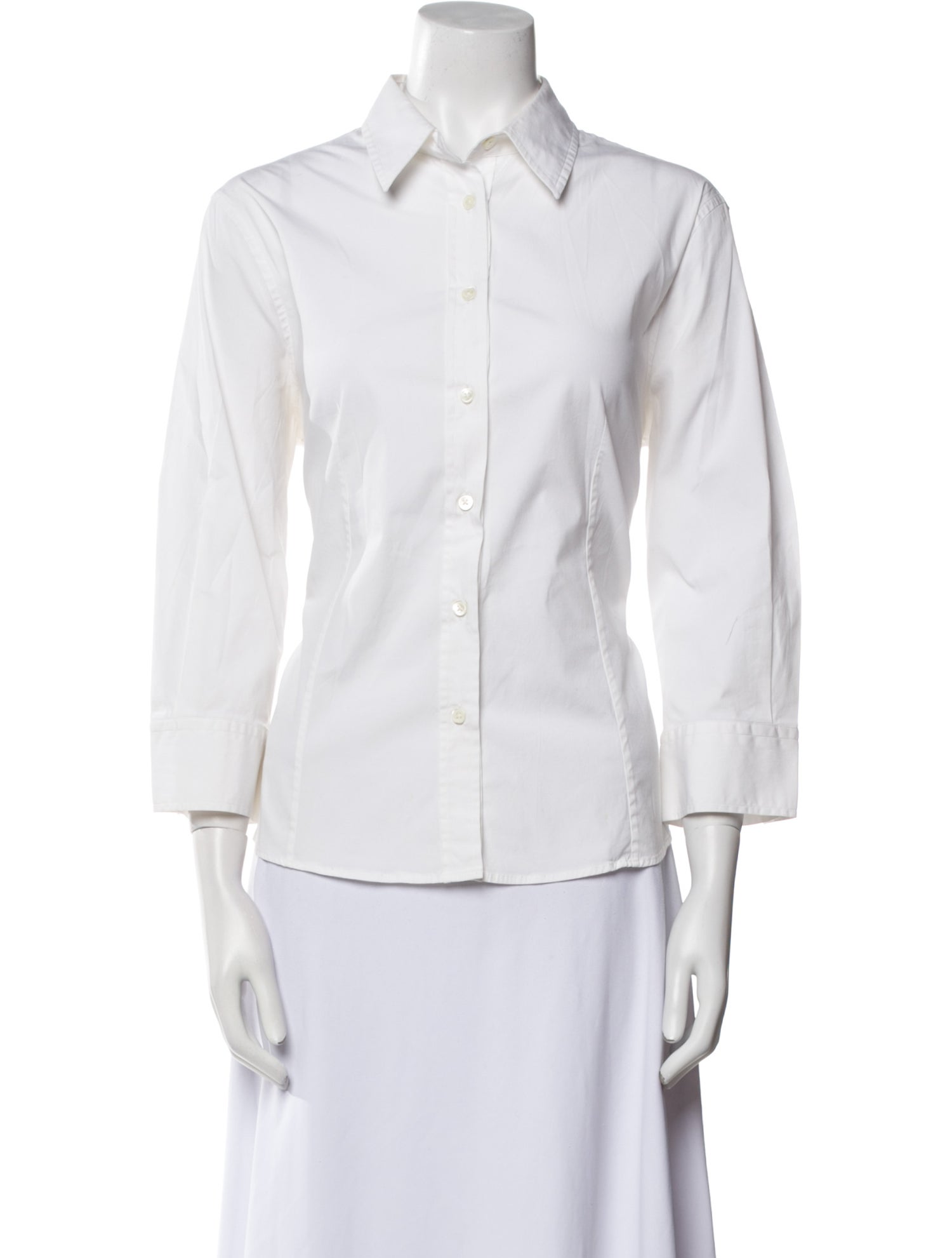 Carolina Herrera Three-Quarter Sleeve Button-Up Top