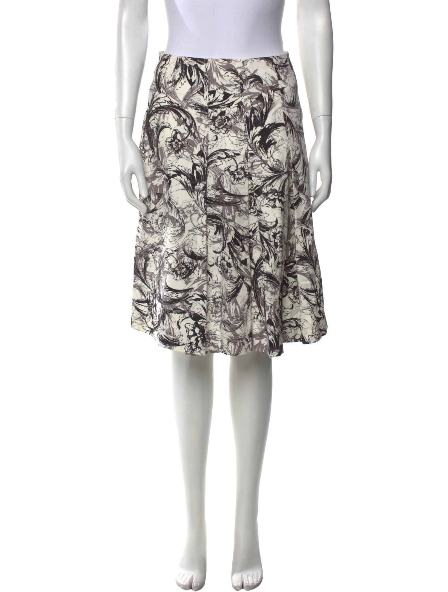 Carolina Herrera Floral Print Knee-Length Skirt