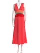 Carolina Herrera V-Neck Long Dress
