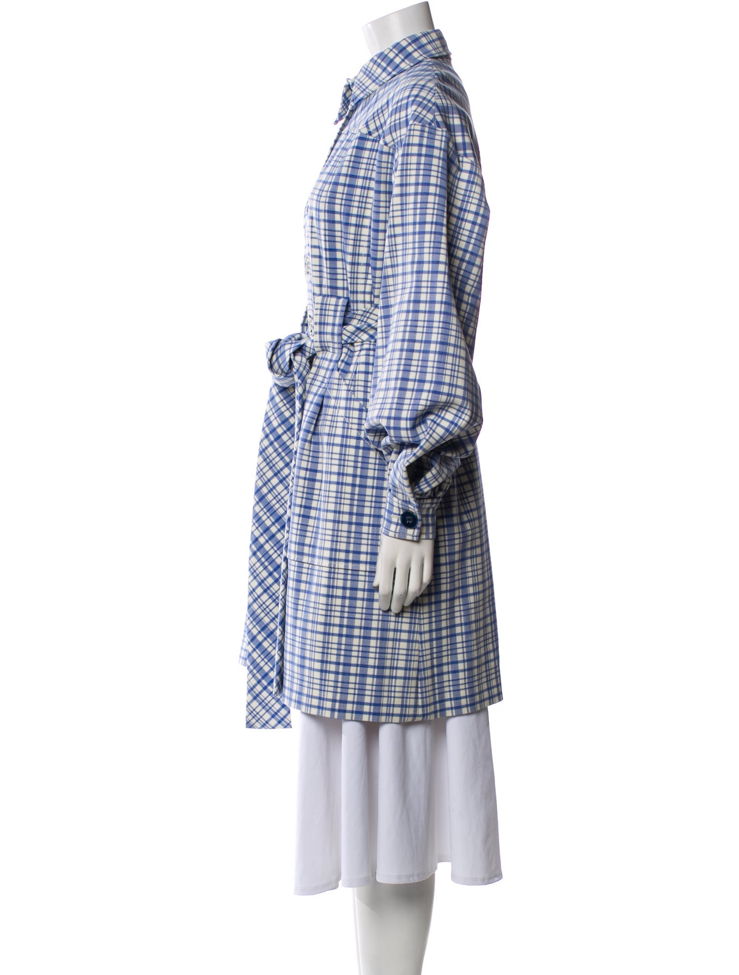 Carolina Herrera Virgin Wool Plaid Print Coat