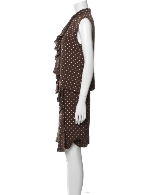 Carolina Herrera Silk Polka Dot Print Skirt Set