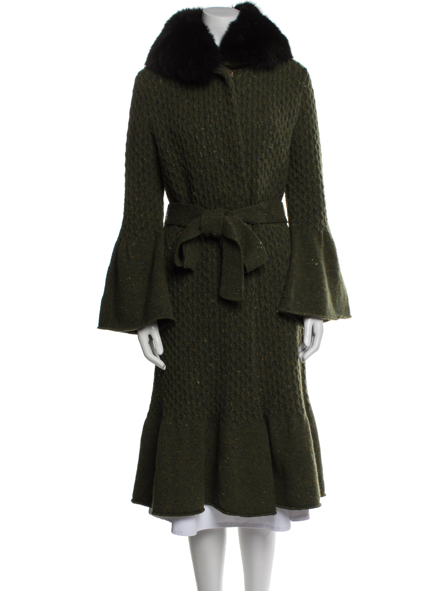 Carolina Herrera Virgin Wool Tweed Pattern Coat