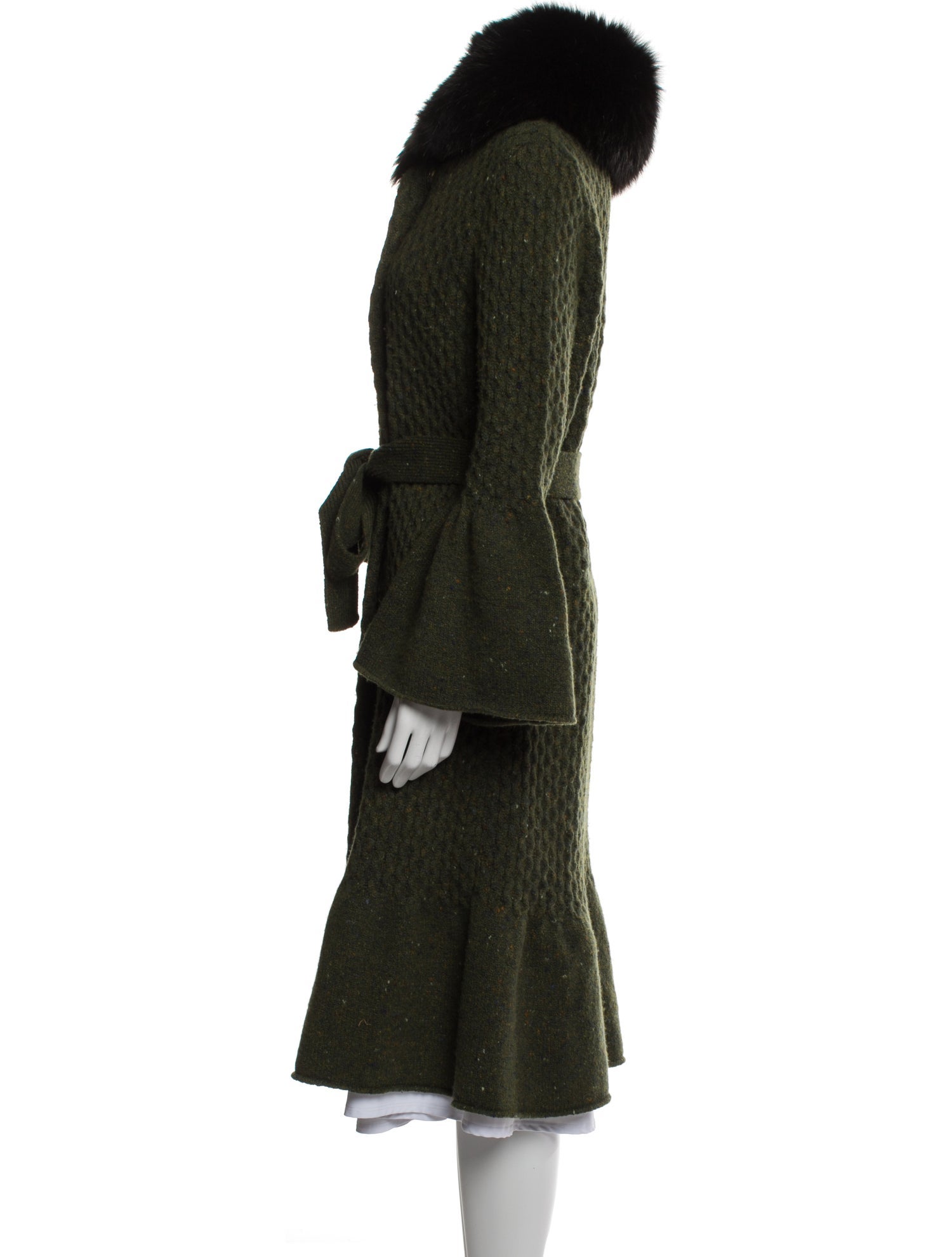 Carolina Herrera Virgin Wool Tweed Pattern Coat