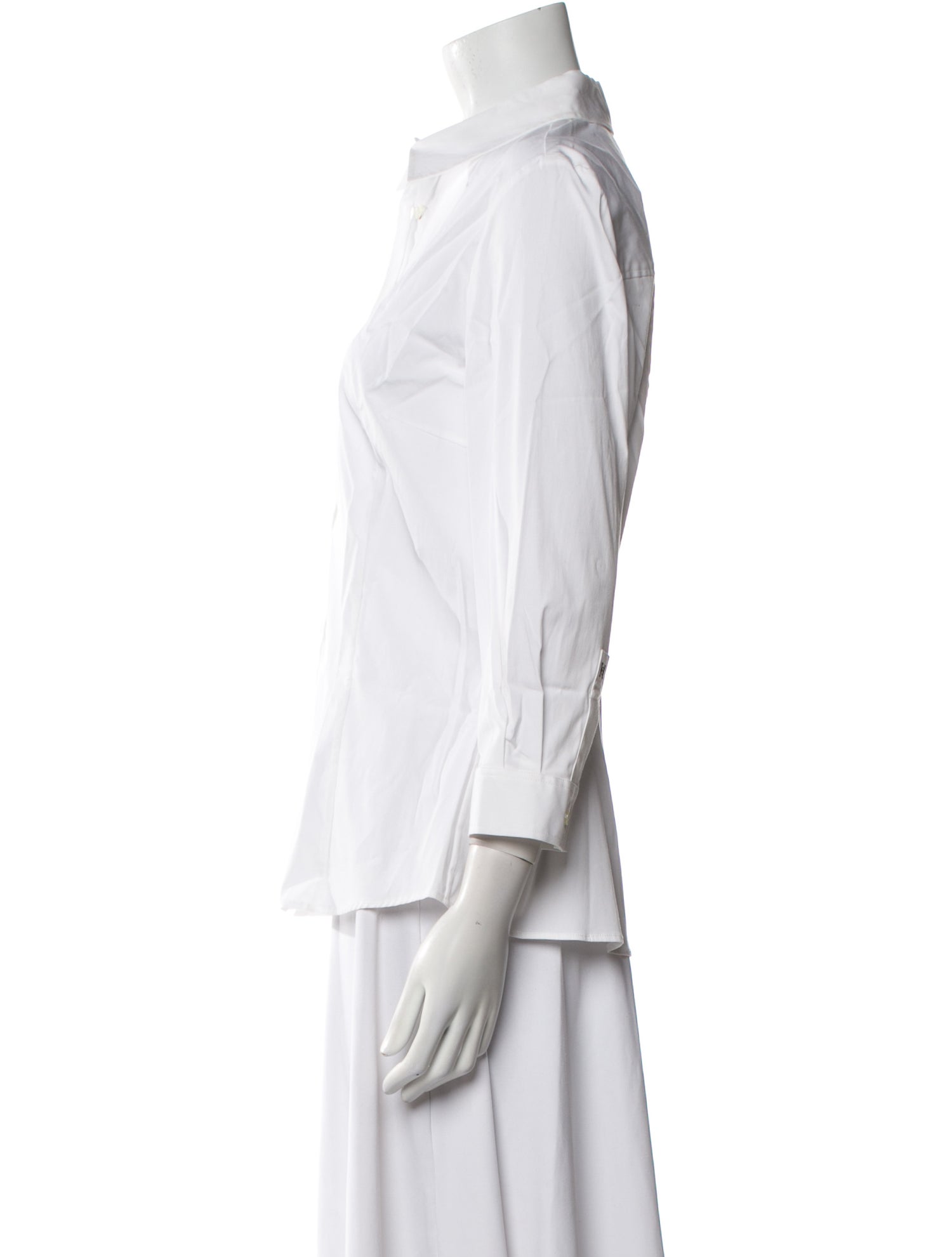 Carolina Herrera Three-Quarter Sleeve Button-Up Top