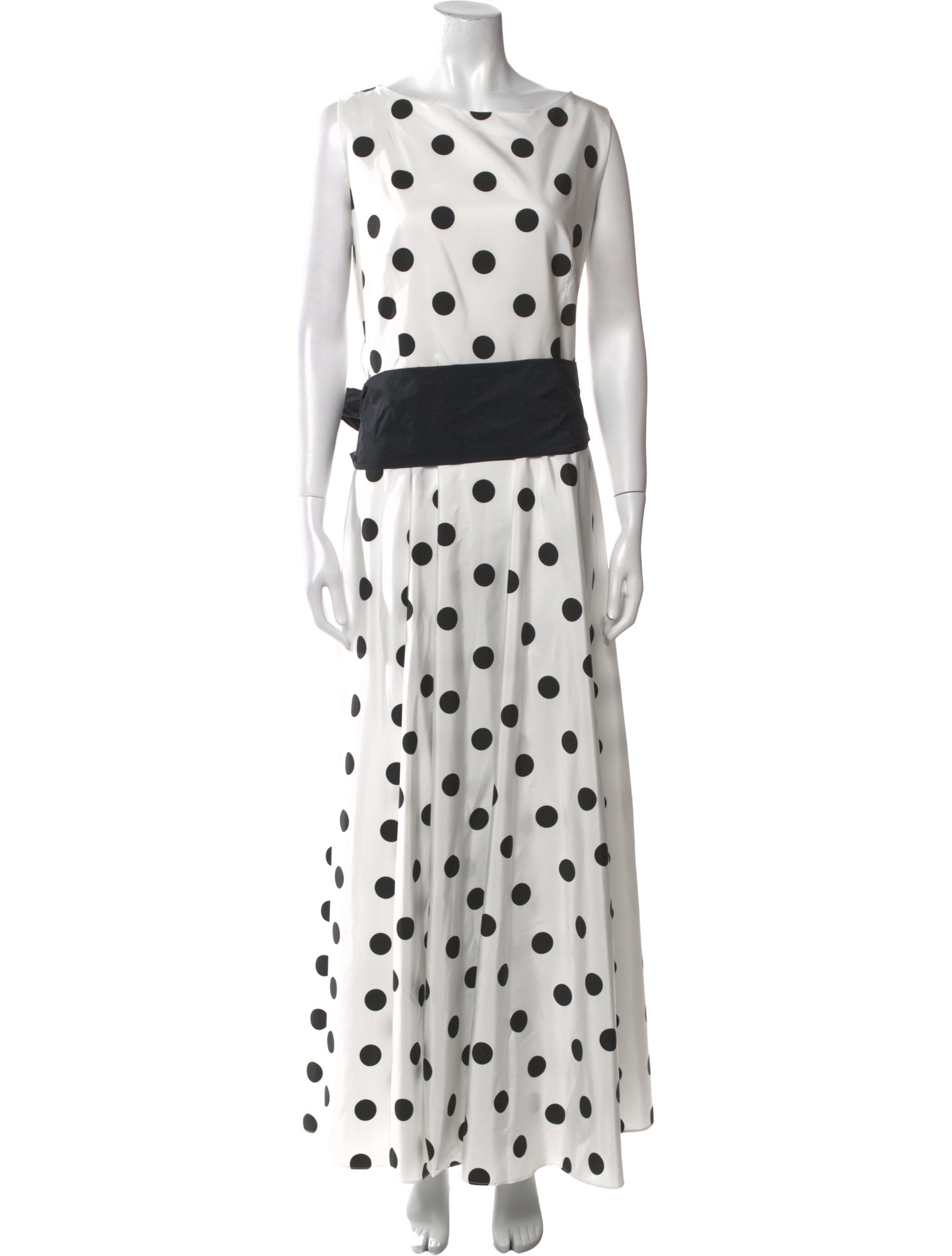 Carolina Herrera Polka Dot Print Long Dress