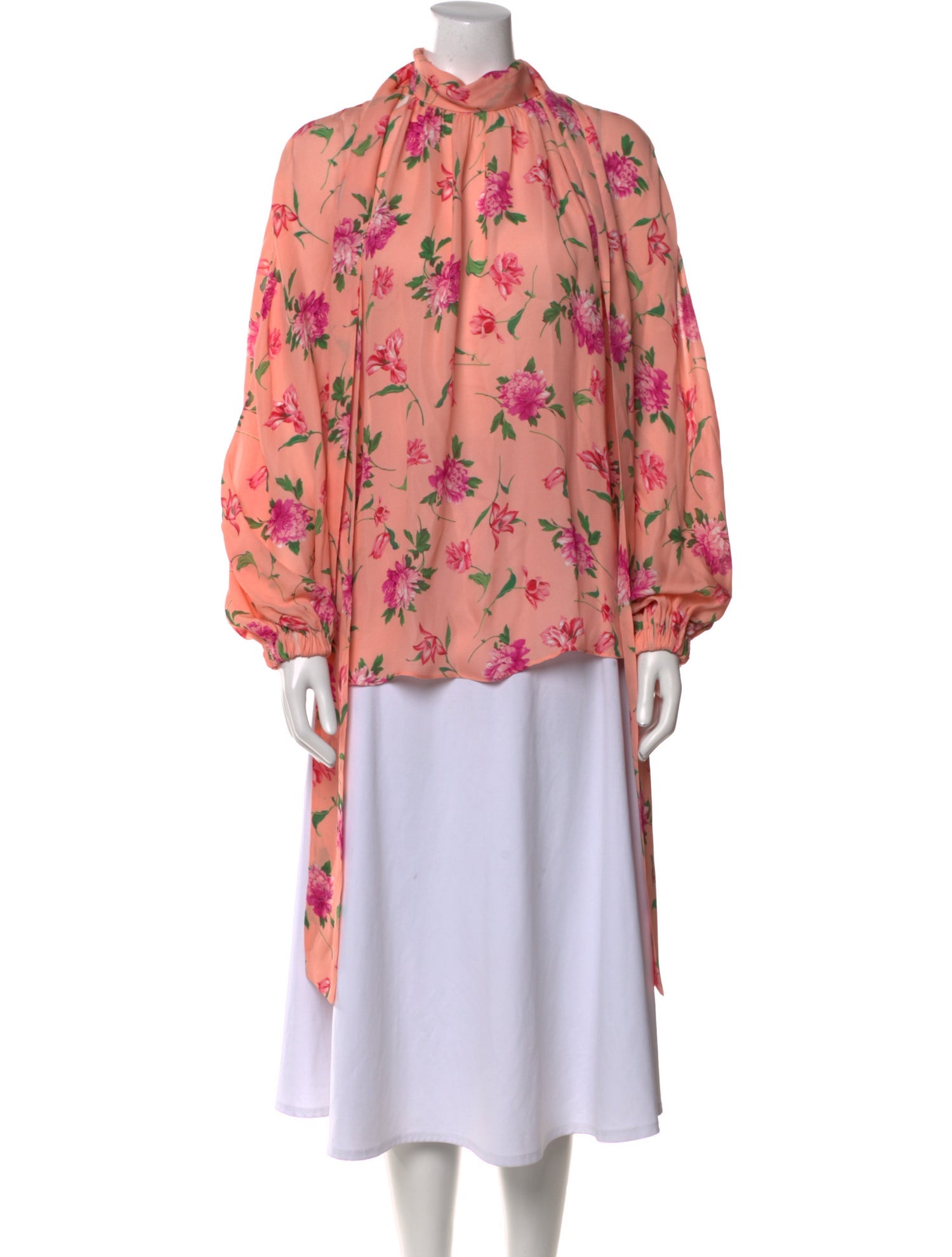 Carolina Herrera Silk Floral Print Blouse