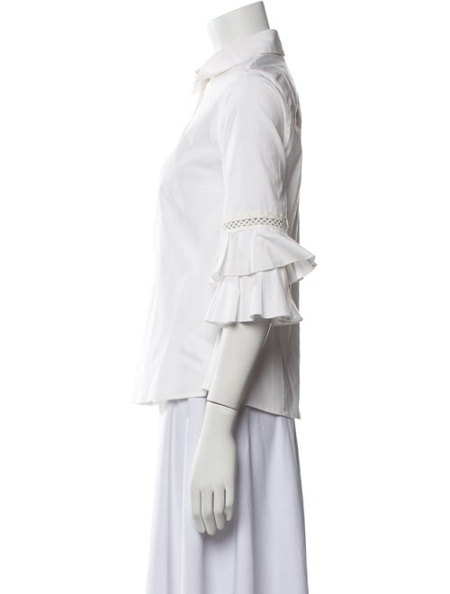 Carolina Herrera Three-Quarter Sleeve Button-Up Top