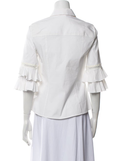 Carolina Herrera Three-Quarter Sleeve Button-Up Top