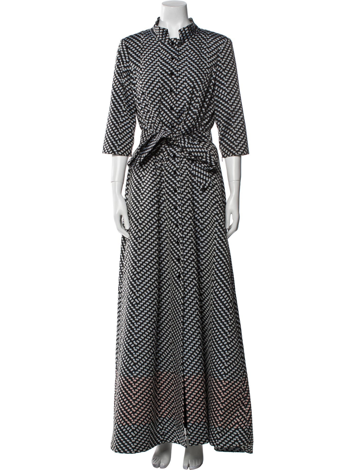 Carolina Herrera Polka Dot Print Long Dress
