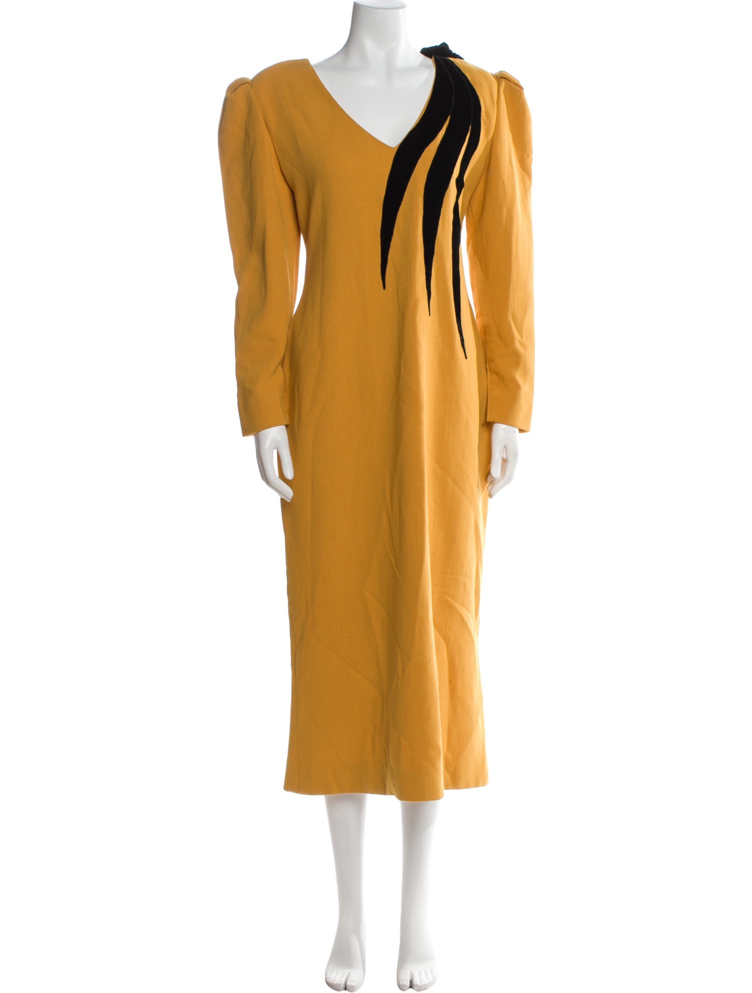 Carolina Herrera V-Neck Long Dress