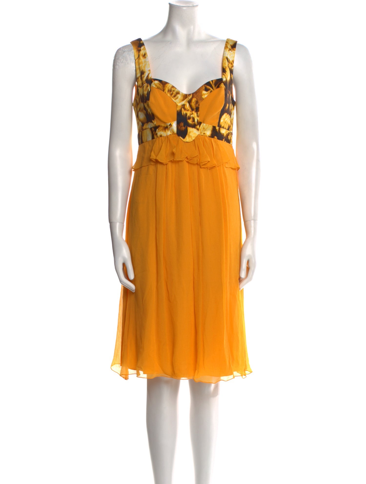 Carolina Herrera Square Neckline Knee-Length Dress