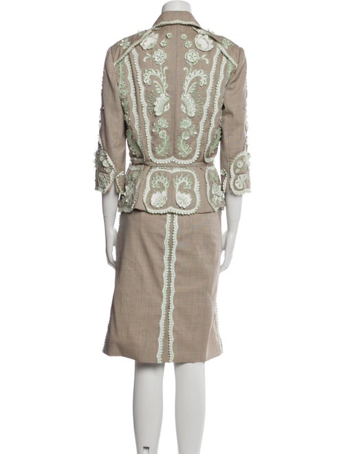 Carolina Herrera Silk Printed Skirt Suit