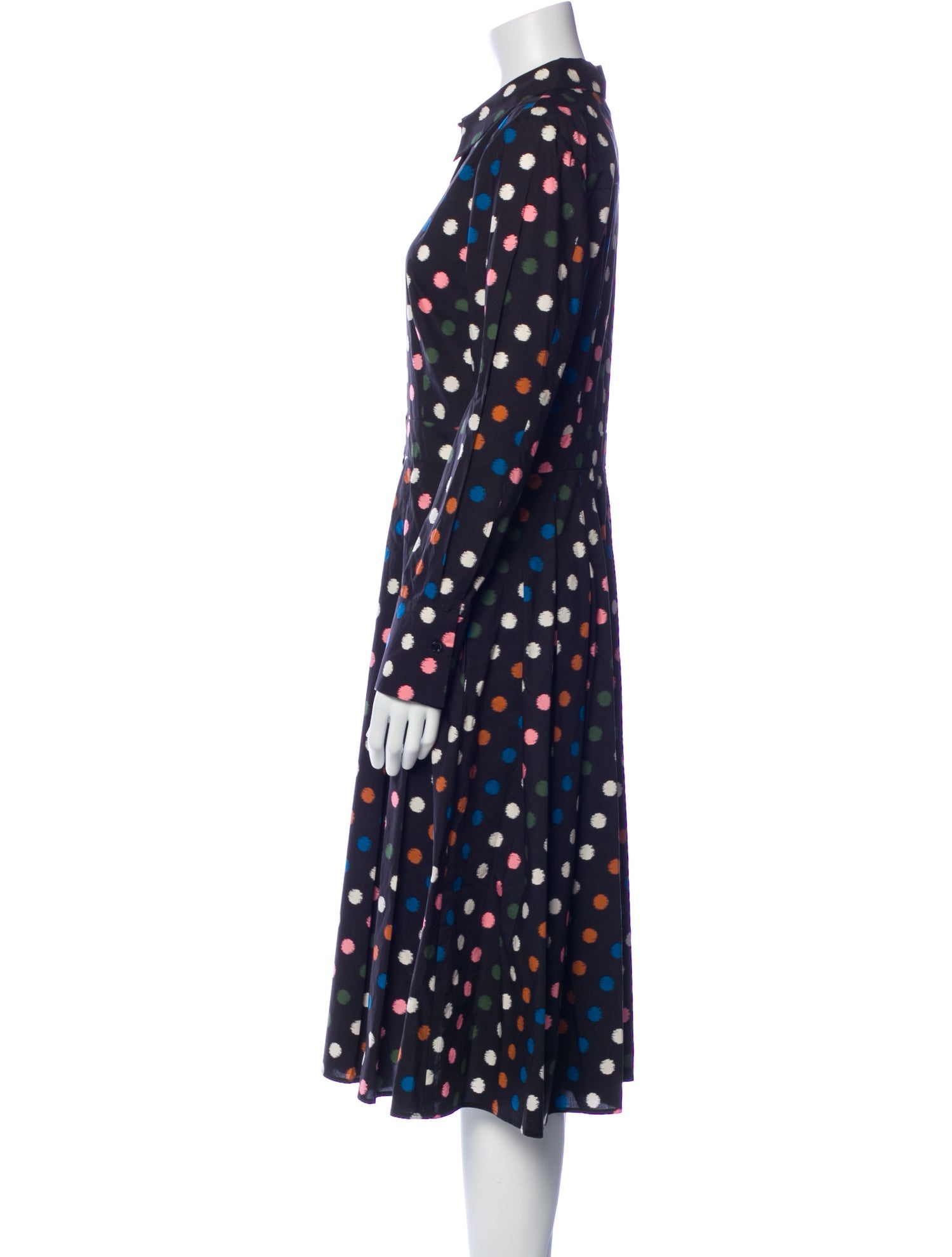 Carolina Herrera Polka Dot Print Midi Length Dress