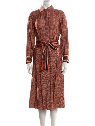 Carolina Herrera Plaid Print Midi Length Dress w/ Tags