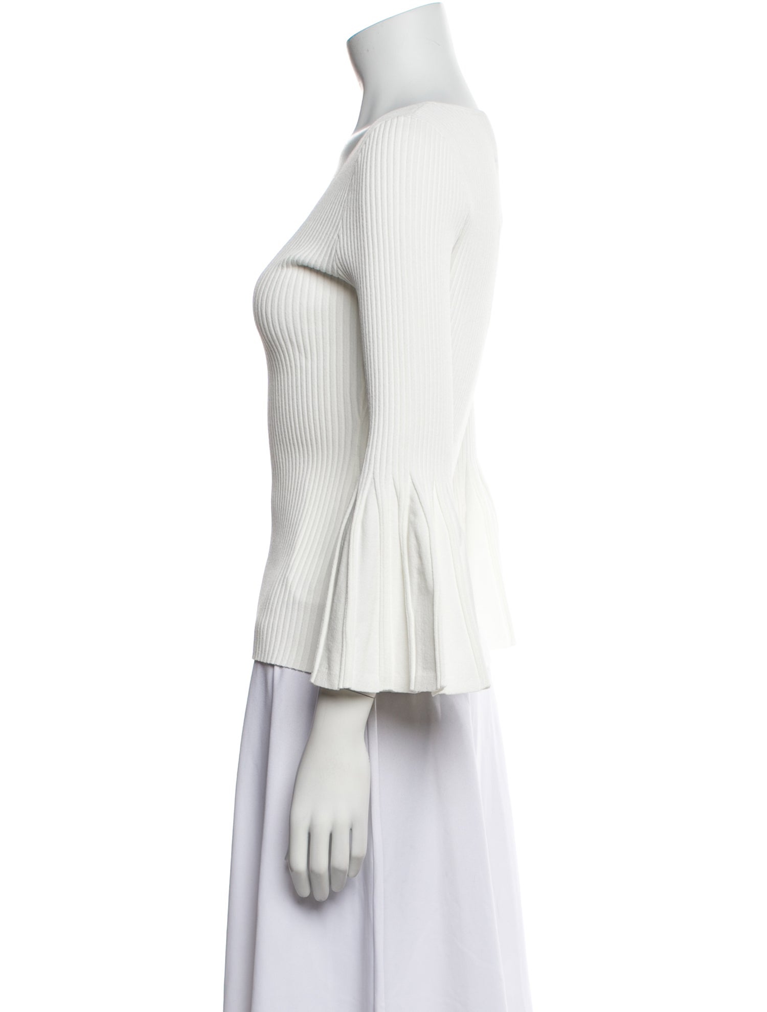 Carolina Herrera V-Neck Three-Quarter Sleeve Top