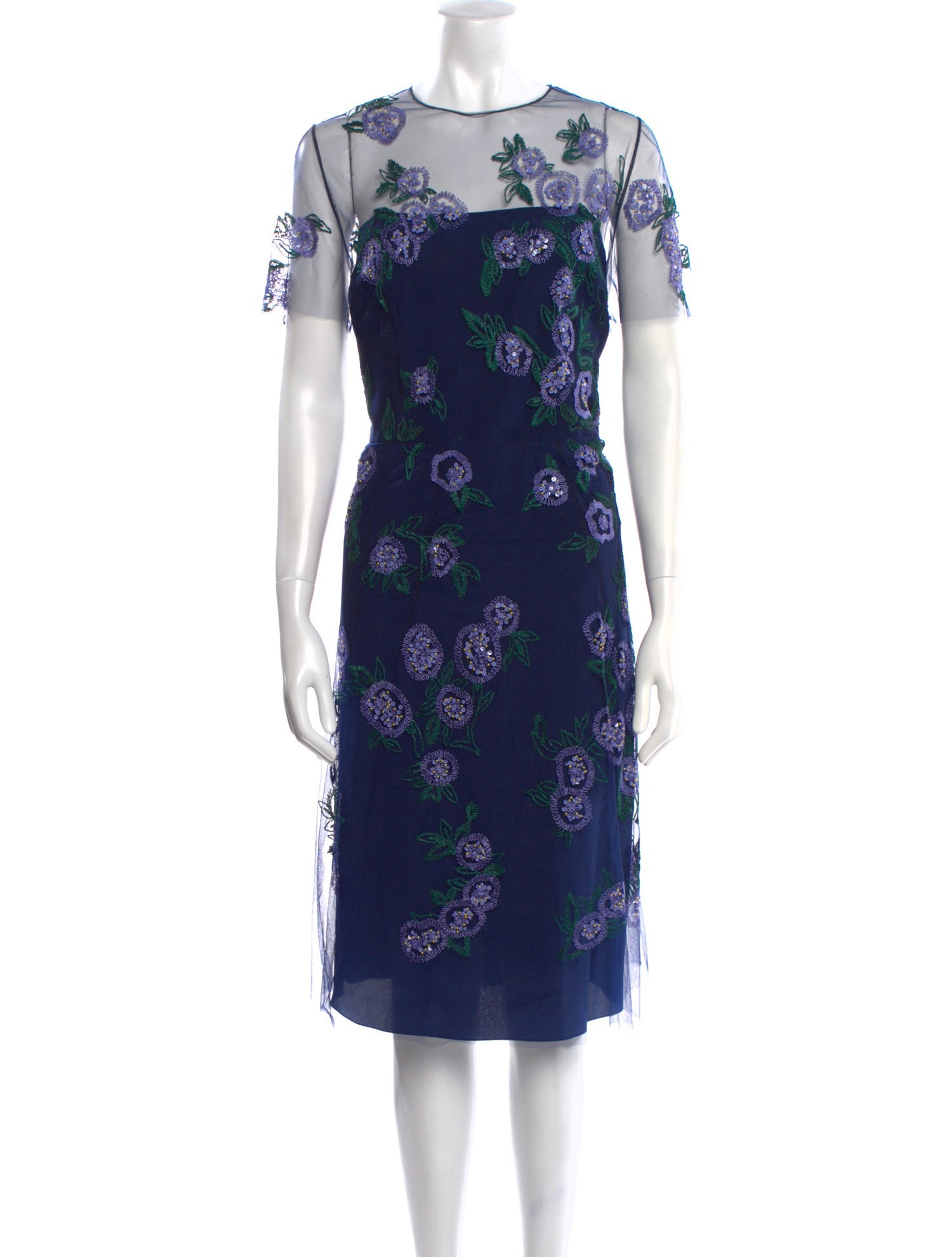 Carolina Herrera Floral Print Midi Length Dress